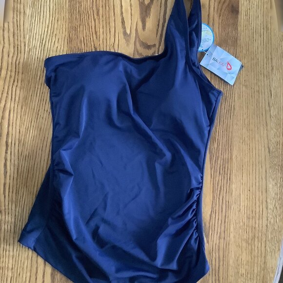 Swim Top Sz 38 Navy One Shoulder Baleaf. NWT - Picture 1 of 7